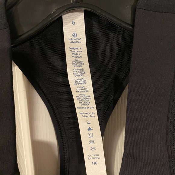 lululemon athletic Women's Black Cardio Kick Tank Top Size 6 W1B95S - Picture 3 of 4